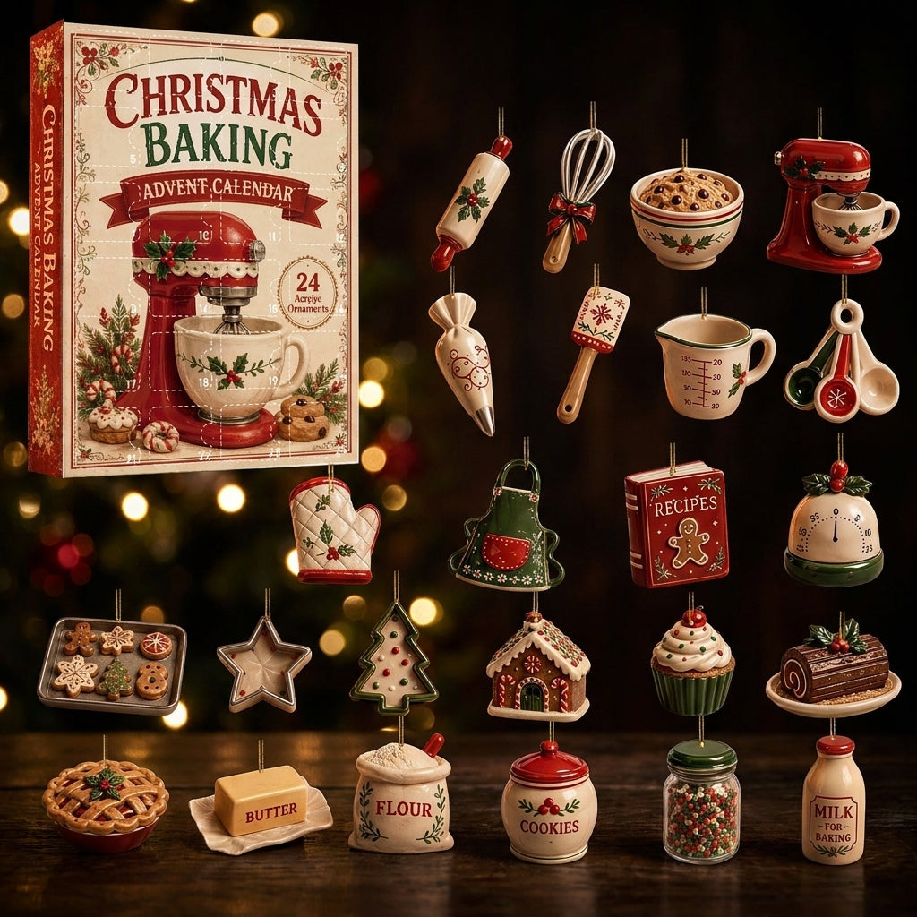 Christmas Advent Calendar with 24 Acrylic Ornaments